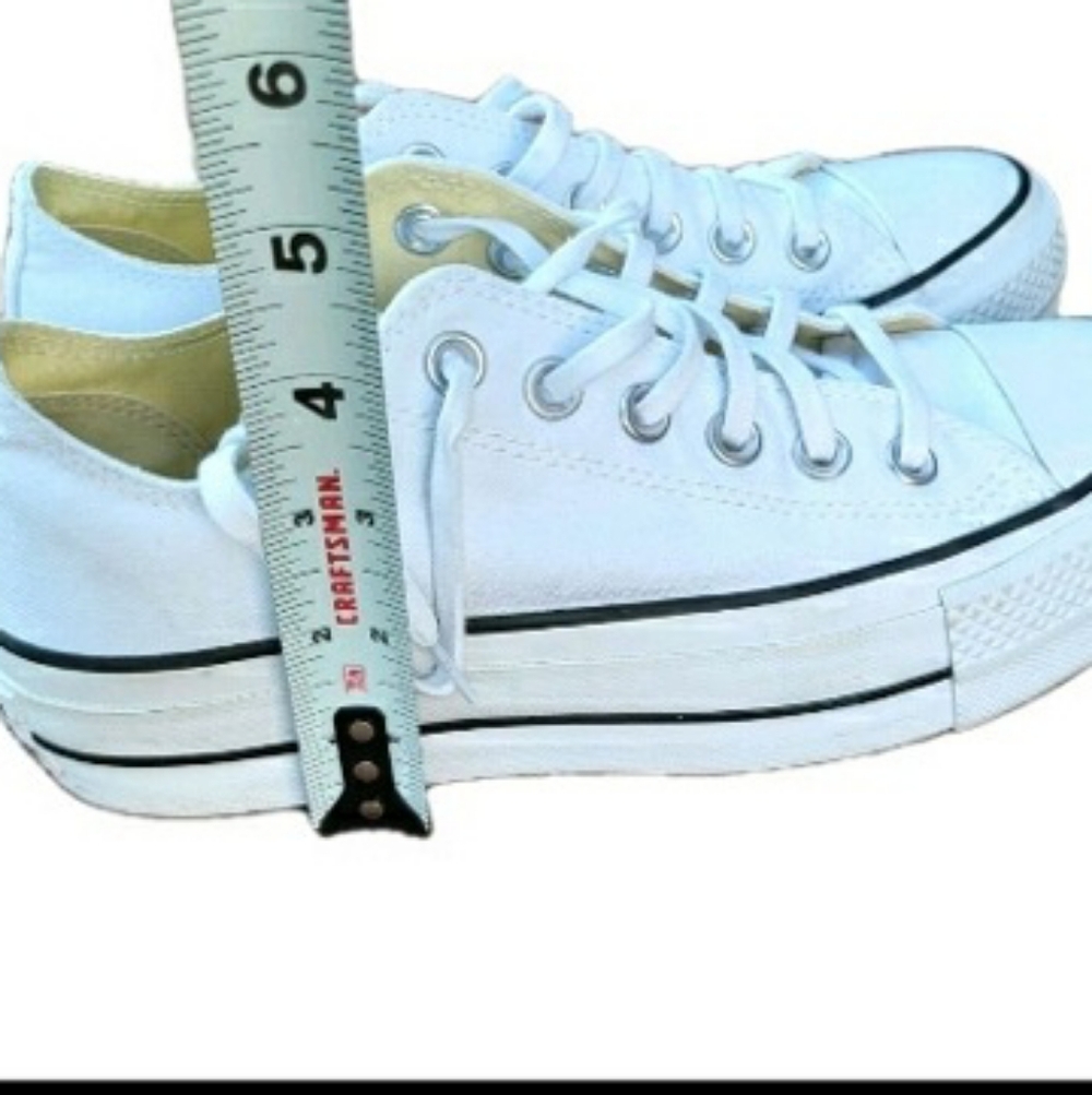 Platform Converse All Star Chuck Taylor LIFT Athletic Sneaker Shoe White Women 7 - Picture 11 of 12